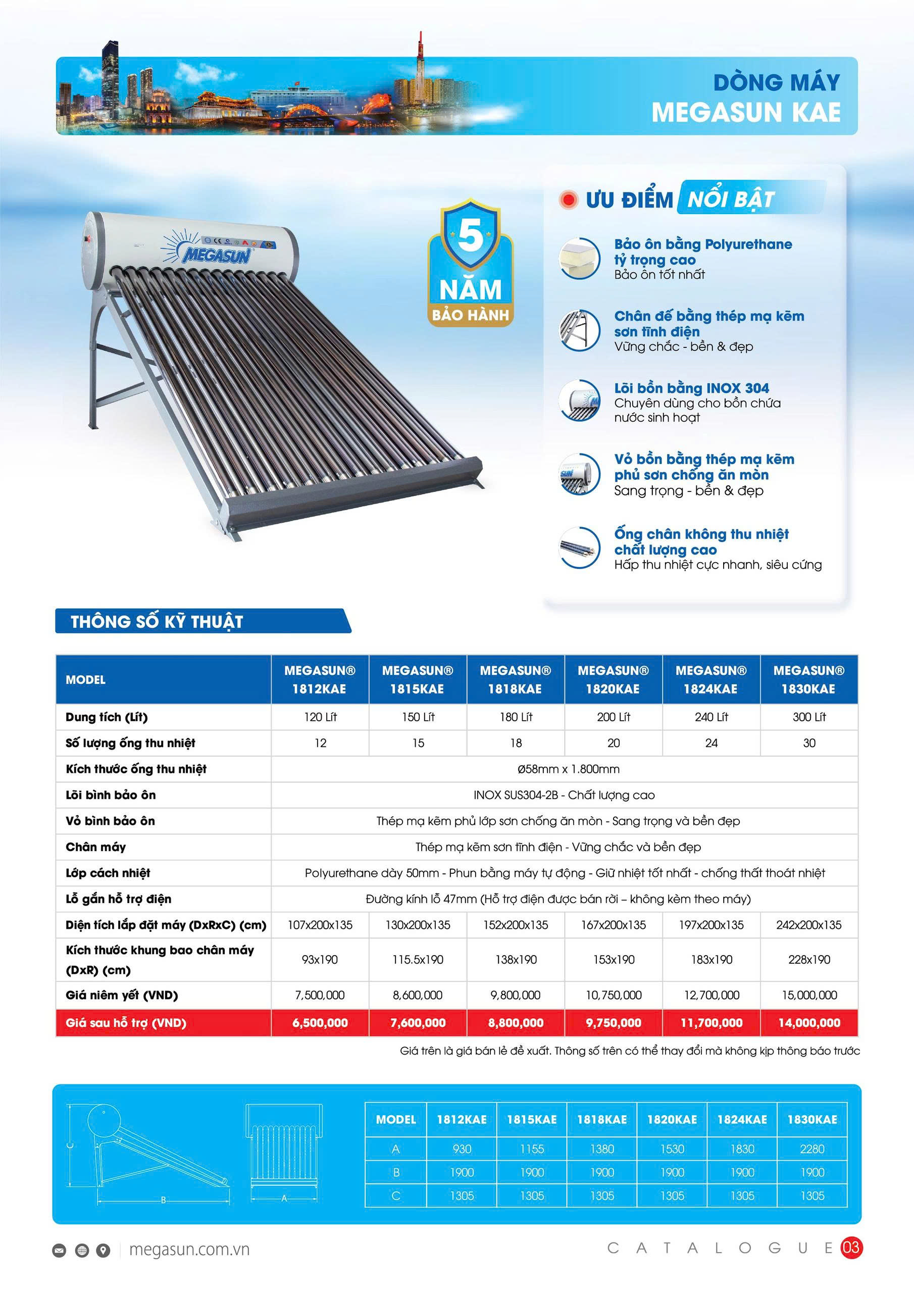 Máy nước nóng NLMT Megasun dòng KAE - Ảnh 6