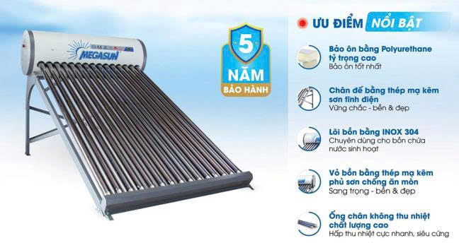 Máy nước nóng NLMT Megasun dòng KAE - Ảnh 3