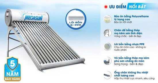 Máy nước nóng NLMT Megasun dòng G-PPR - Ảnh 3