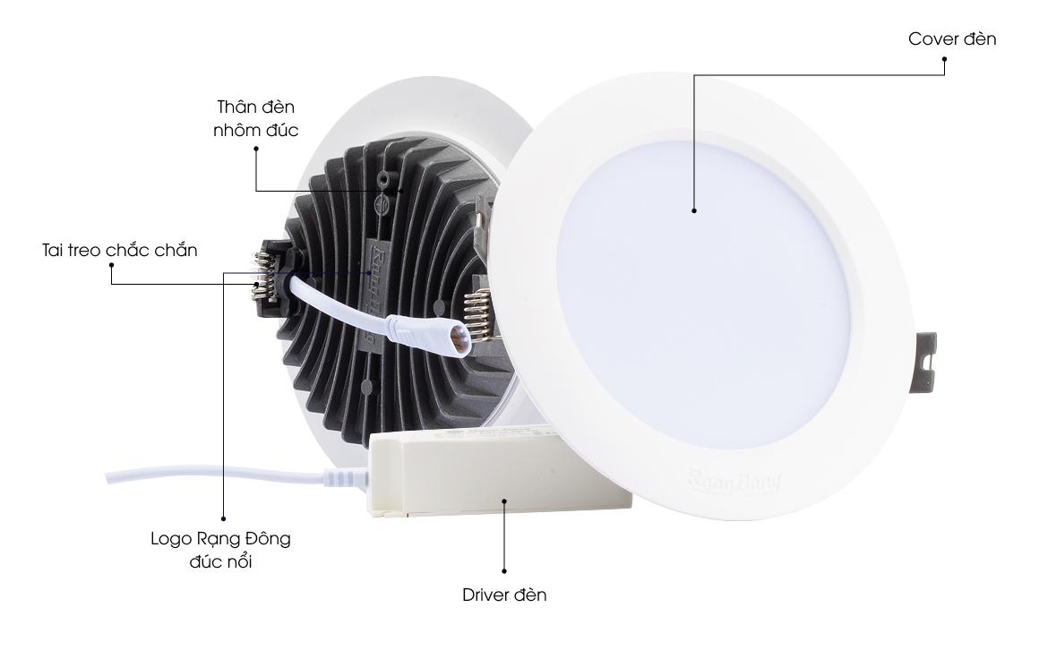 Đèn LED âm trần Downlight đổi màu AT02 ĐM - Ảnh 5