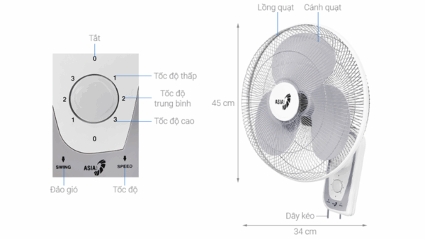 Quạt Treo ASIA VINA VY357792 - 55W - Ảnh 8