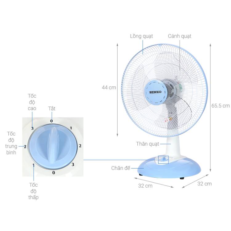 Quạt Bàn B4 Senko B1612 - Ảnh 4