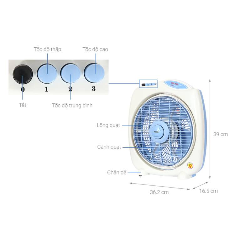 Quạt Bàn Đảo 3 Tấc Senko BD1012 - Ảnh 4
