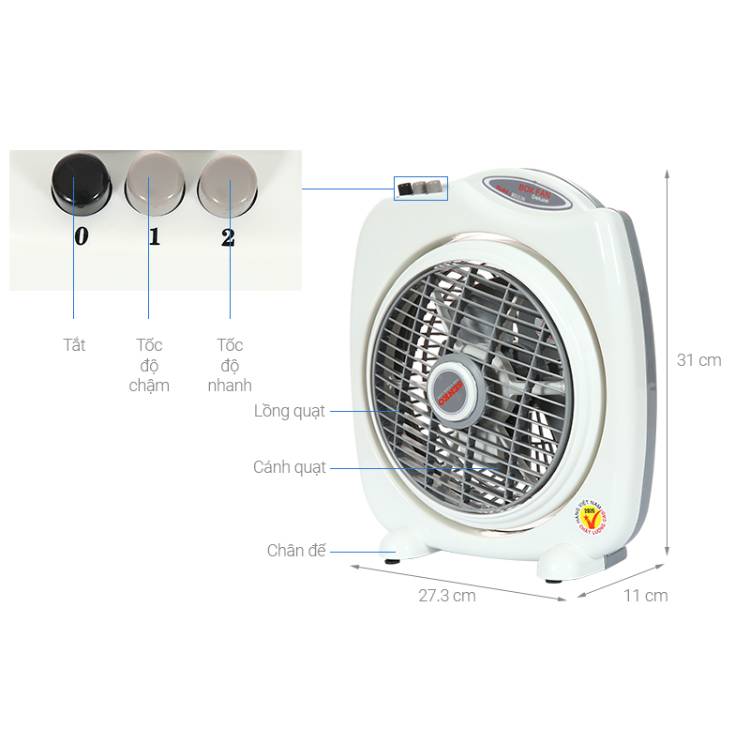 Quạt Bàn Đảo 2 Tấc Senko BD230 - Ảnh 2