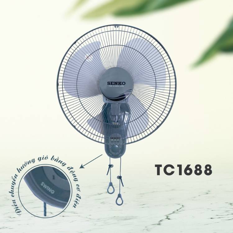 Quạt Treo Tường 2 Dây (Chuyển Hướng Điện) Senko TC1688