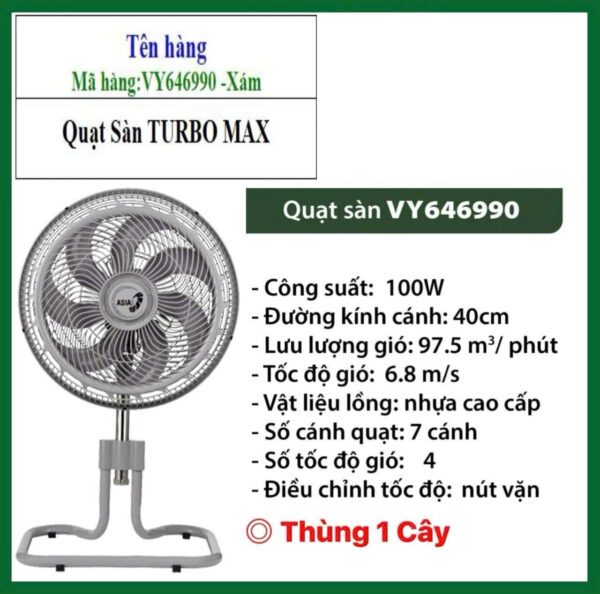 Quạt Sàn ASIA Turbo Max VY646990 - Ảnh 6