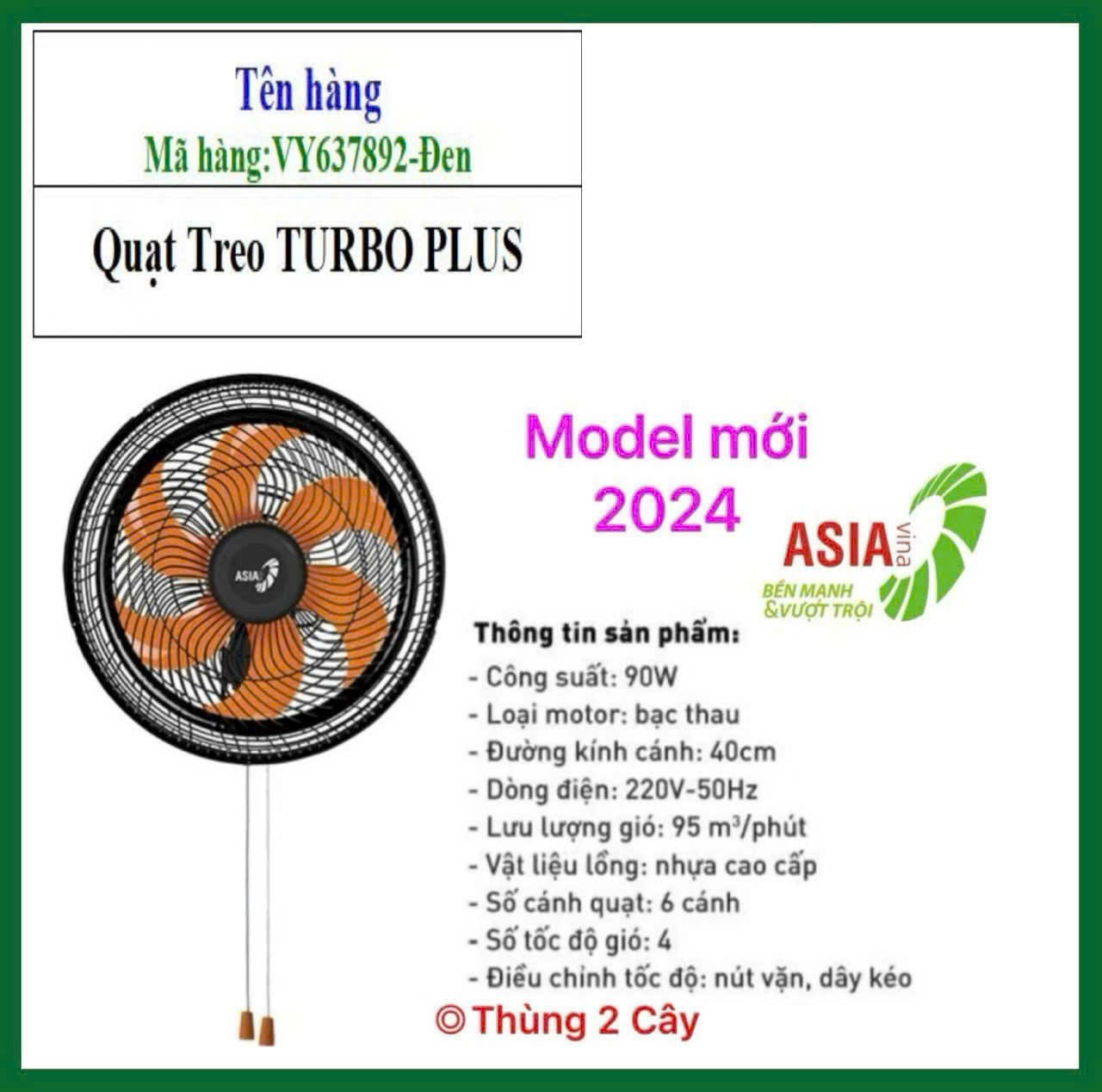 Quạt Treo ASIA VINA Turbo Plus - VY637892 - Ảnh 8